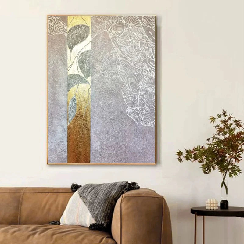 High Quality Beautiful Abstract Lines Oil Painting On Canvas For Home Wall Decor Pure Hand Painted Gold Poster Mural For Bedroom Peaceful Pleasures Health and Wellness