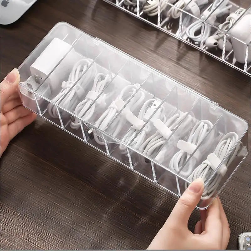 Dust Proof Storage Cable Box, Hub Organizer Box, Desktop Data Cable Storage Box, Mobile Phone Charging Cable, Power Cord Buckle Peaceful Pleasures Health and Wellness