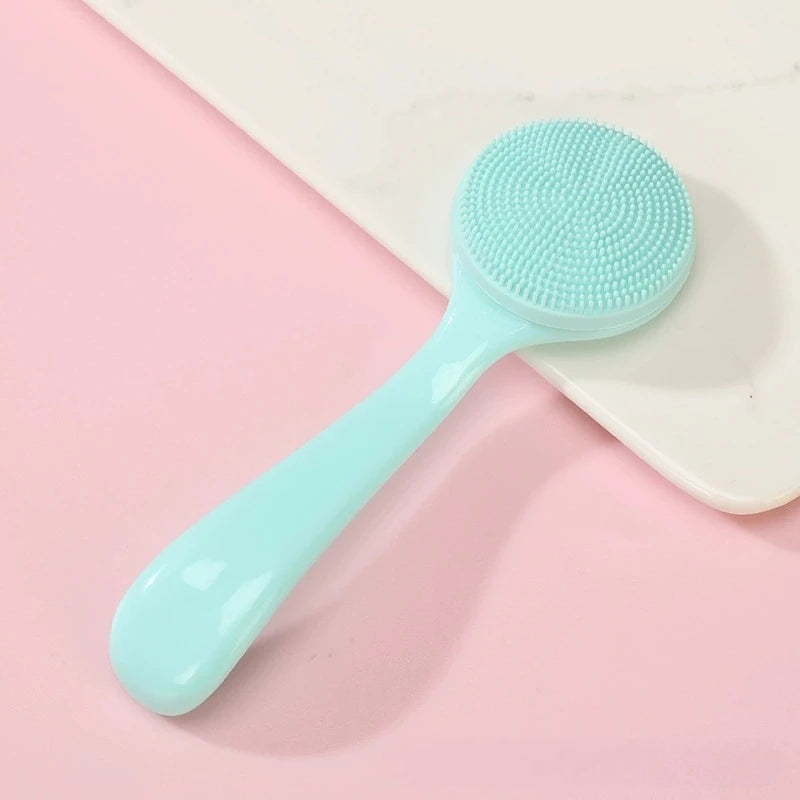 Soft Silicone Facial Cleansing Brush | Makeup & Blackhead Facial Cleansing Brush Peaceful Pleasures Health and Wellness Blue