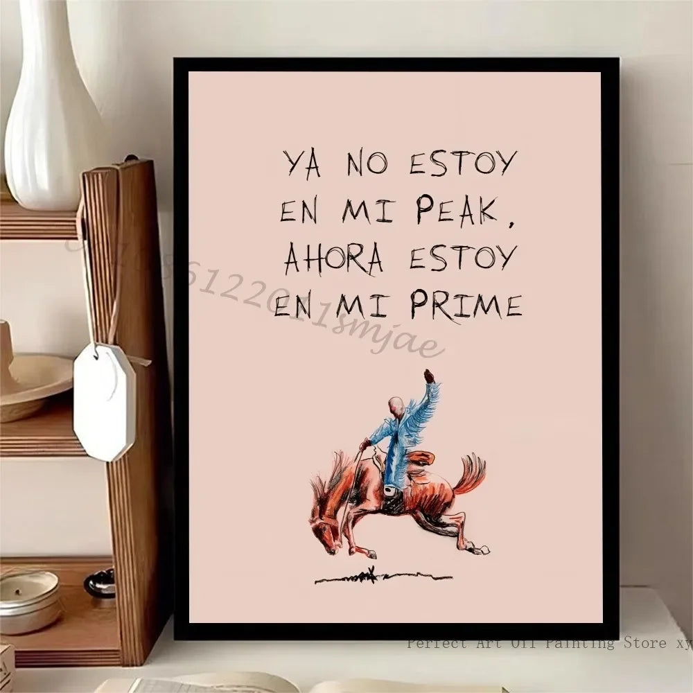 Bad Bunny Kawaii Minimalist Canvas Wall Art Poster | Fan Gift