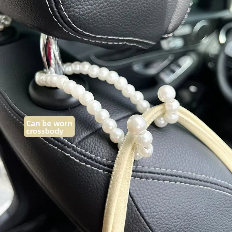 Creative Stylish Pearl Car Seat Hook Elegant Backrest Organizer Multifunctional Car Mounted Hook Women Car Decor Accessories Peaceful Pleasures Health and Wellness