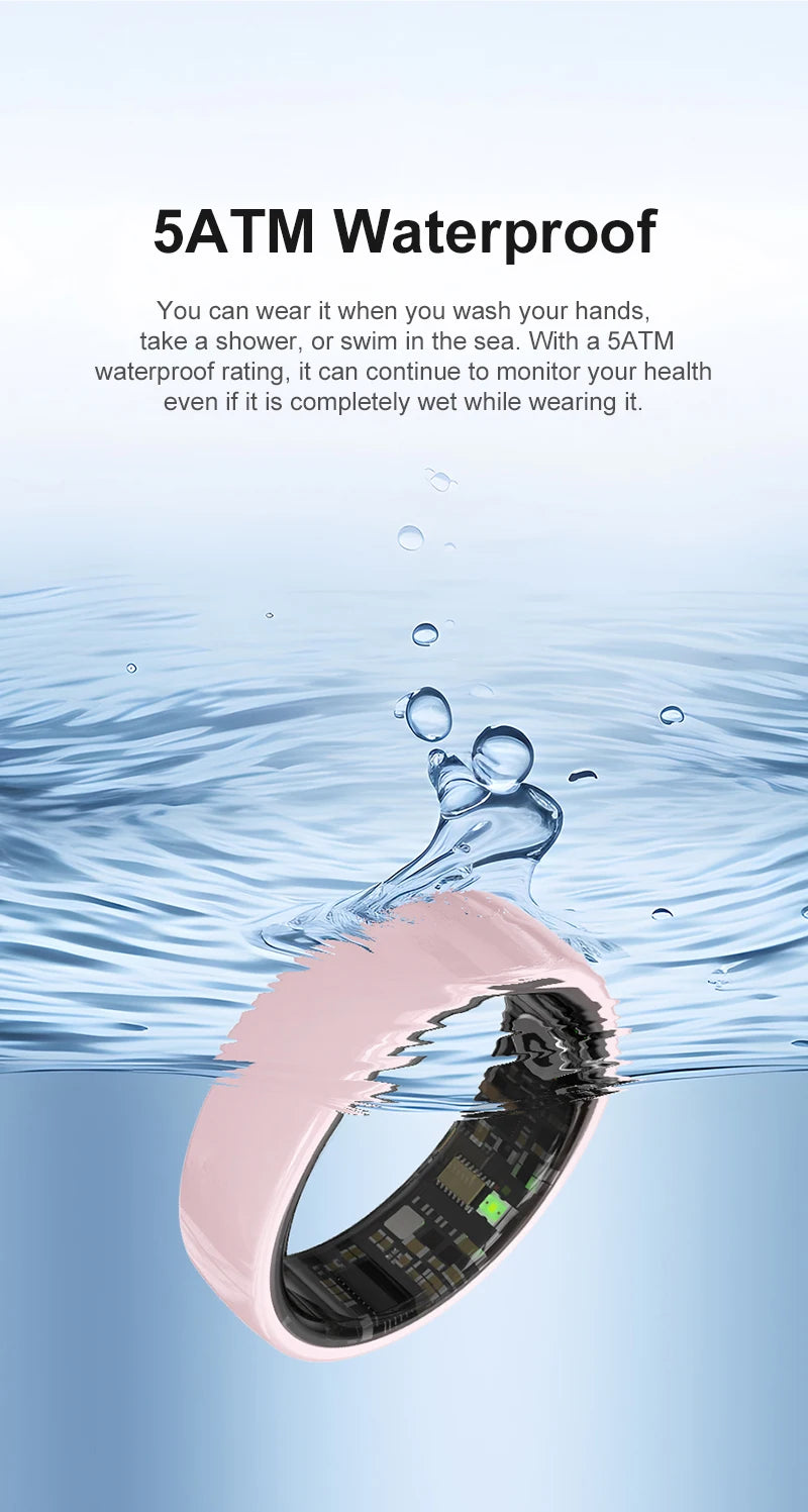 R12 Smart Ring with Charging Case Women Men Gesture Control Heart Rate Sleep Monitor SmartRing 5ATM Waterproof For Android IOS Peaceful Pleasures Health and Wellness