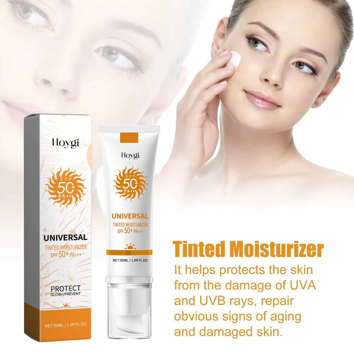 All in One Spf50 Sunscreen Brightening Foundation Cream Cover Anti UV Face Moisturizer Isolation Bleaching Sunscreen Lotion 50ml Peaceful Pleasures Health and Wellness