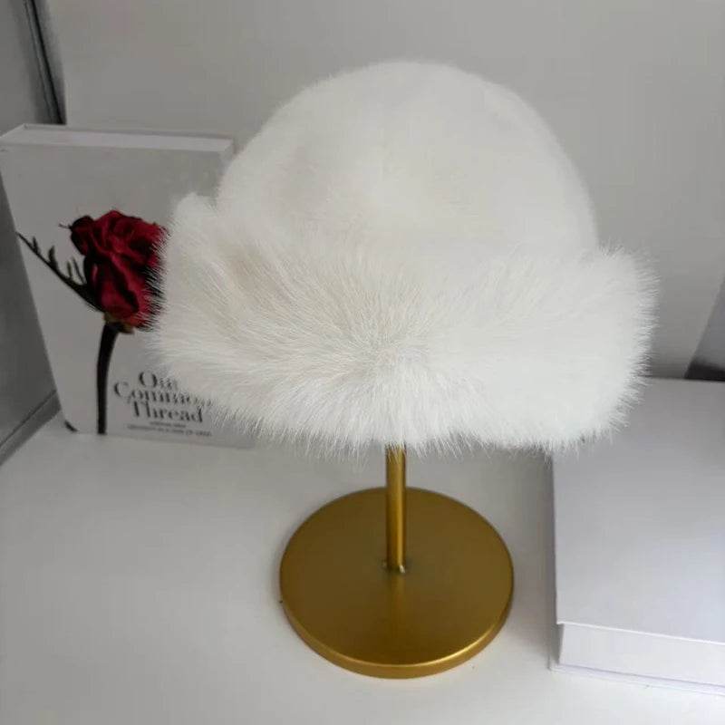 Women's Faux Fox Fur Winter Hat | Warm Windproof Russian Cap