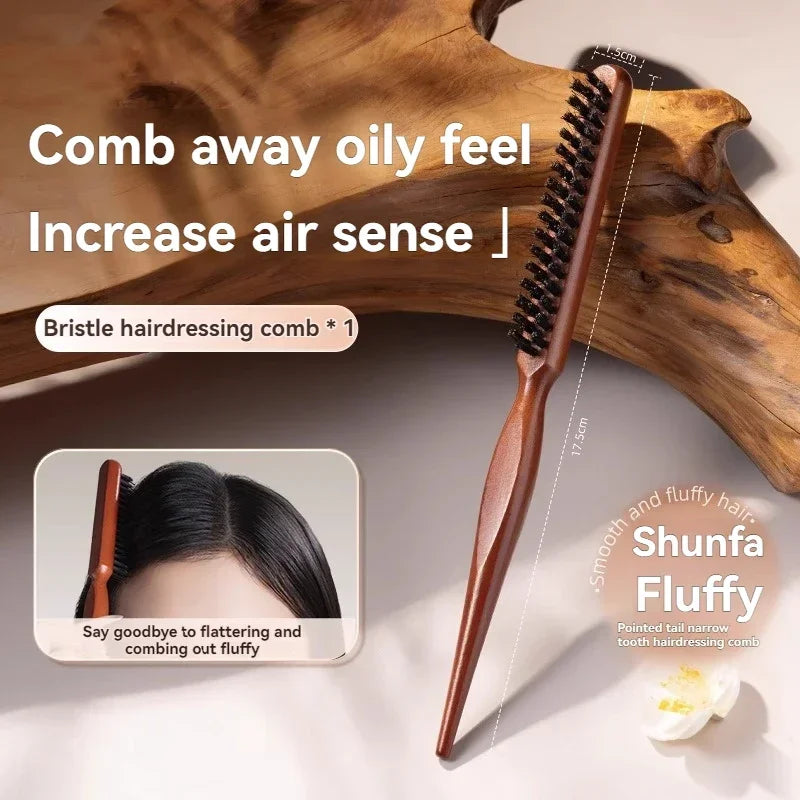 Natural Boar Bristle Hair Brush – Anti-Static Wood Handle Comb Boar Bristle Hair Brush Peaceful Pleasures Health and Wellness