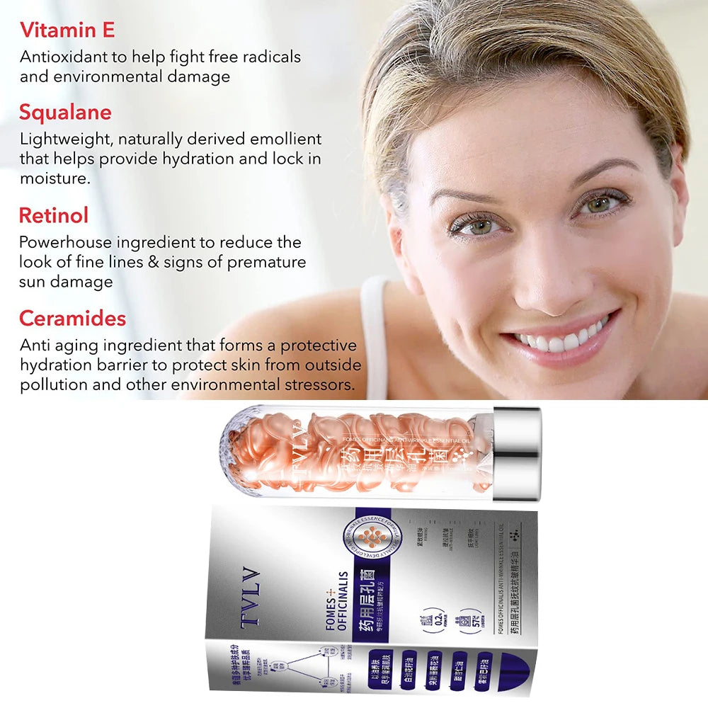 3 Capsules Rose, Squalane Anti-Aging Night Serum for Face Facial Antioxidant Nourishing, Brightening, Moisturizing Skin Repair Peaceful Pleasures Health and Wellness