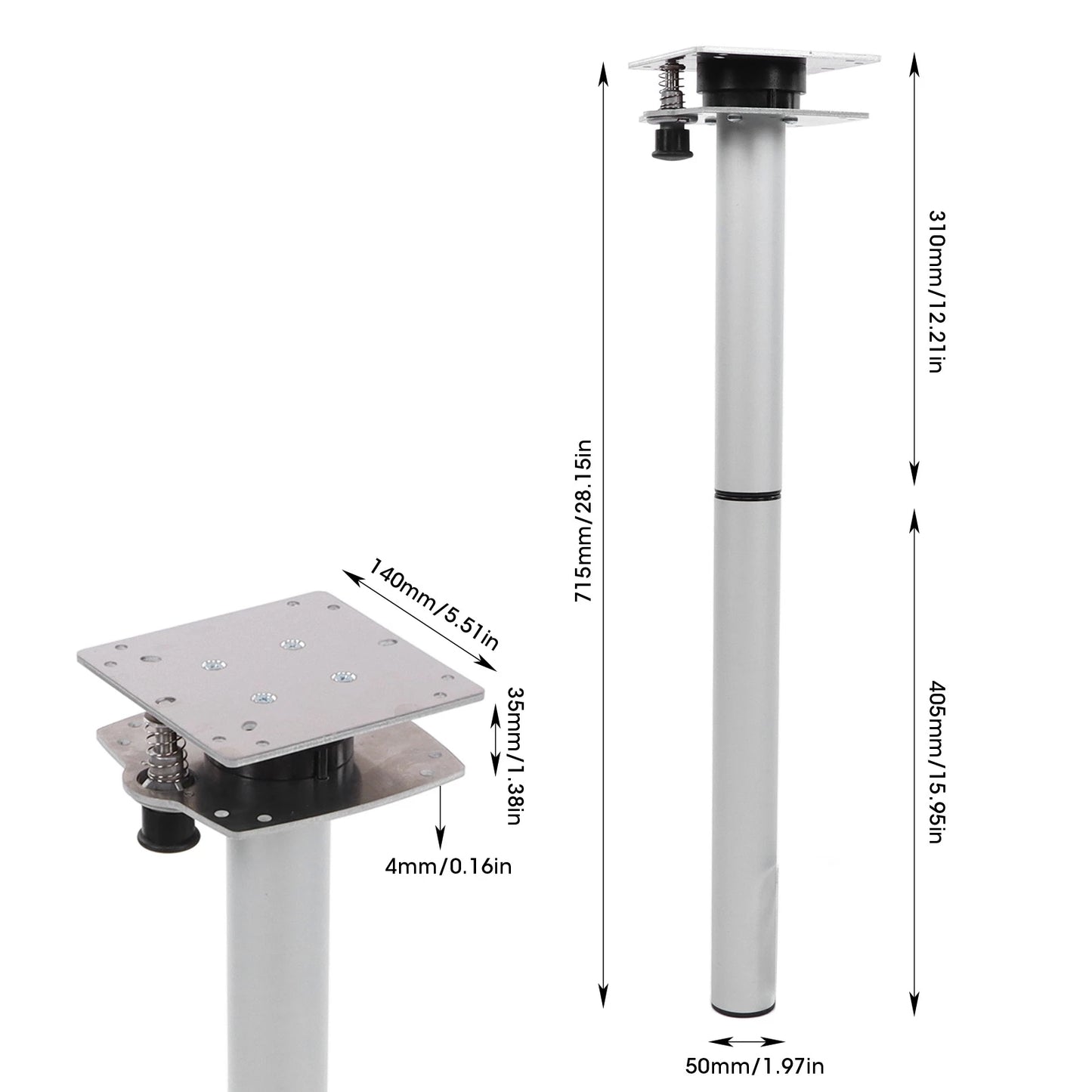 Double Layer Extended Table Leg Aluminum Alloy RV Sliding Wall