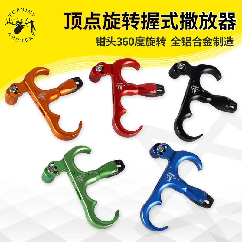TP423 360 Degree 3 Finger Compound Bow Release Aluminum Alloy Thumb