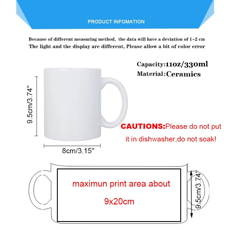 Personalized Photo & Text Ceramic Coffee Mug | Custom Gift