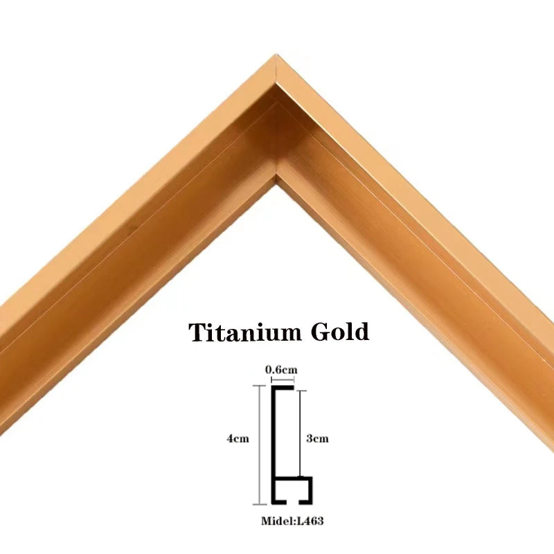 Metal material, Modern Fashion, Luxury, DIY, Large size, Aluminum Alloy, Used for Mounting Oil Paintings,Wall Art, Posters Peaceful Pleasures Health and Wellness Titanium Gold 50x50cm China Mainland