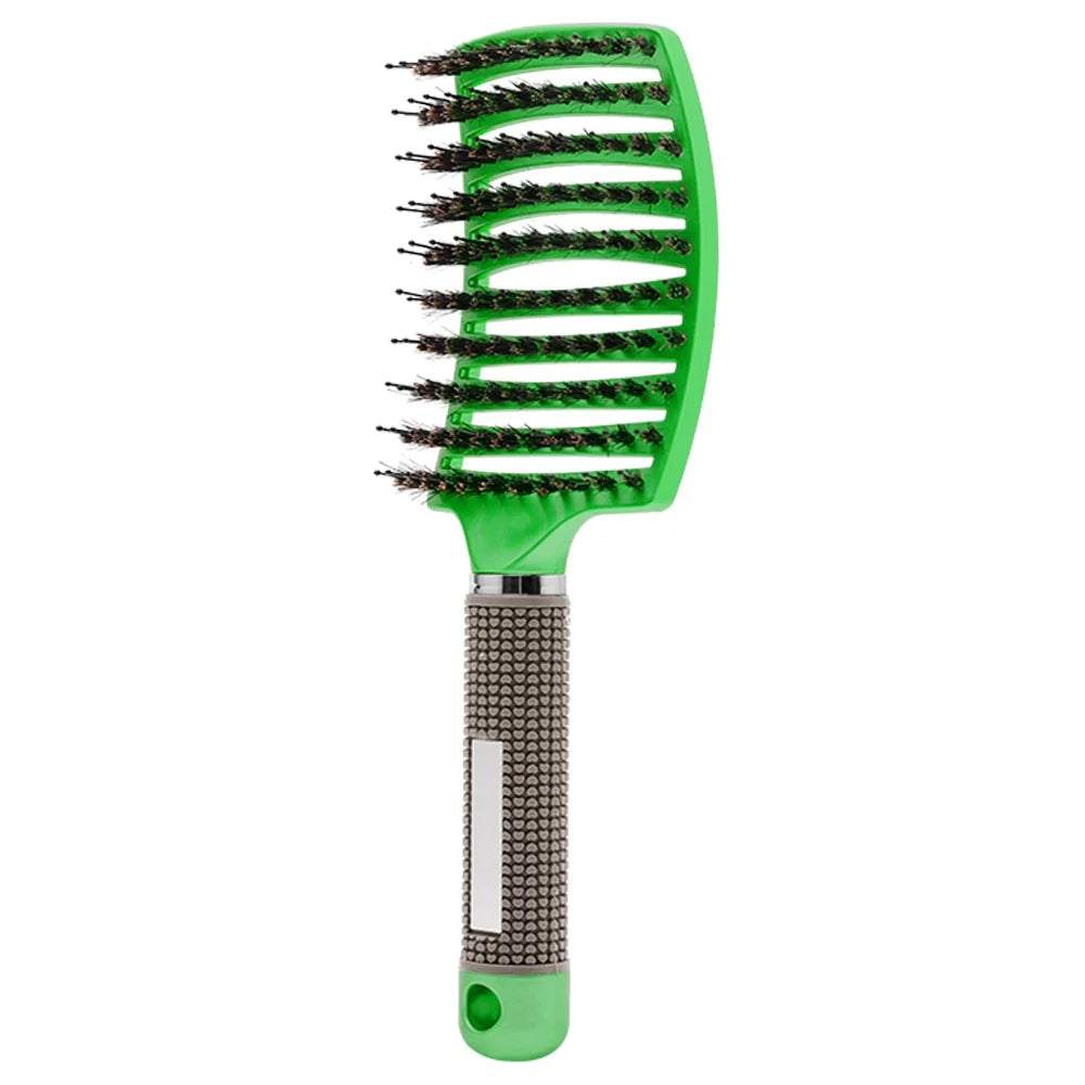 Multiple Color Hair Comb Detangling Hair Brush Bristle&Nylon Women Wet Massage Comb Curly Hairdressing Salon Styling Tools Peaceful Pleasures Health and Wellness green