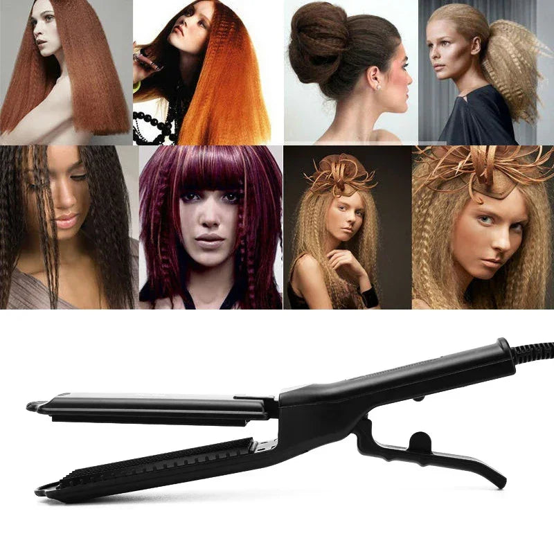 Professional Hair Curler Comb Curling Iron Wand Ceramic Corrugated Wave Corn Irons Wave Curler Iron Corrugation Plate Clip Peaceful Pleasures Health and Wellness