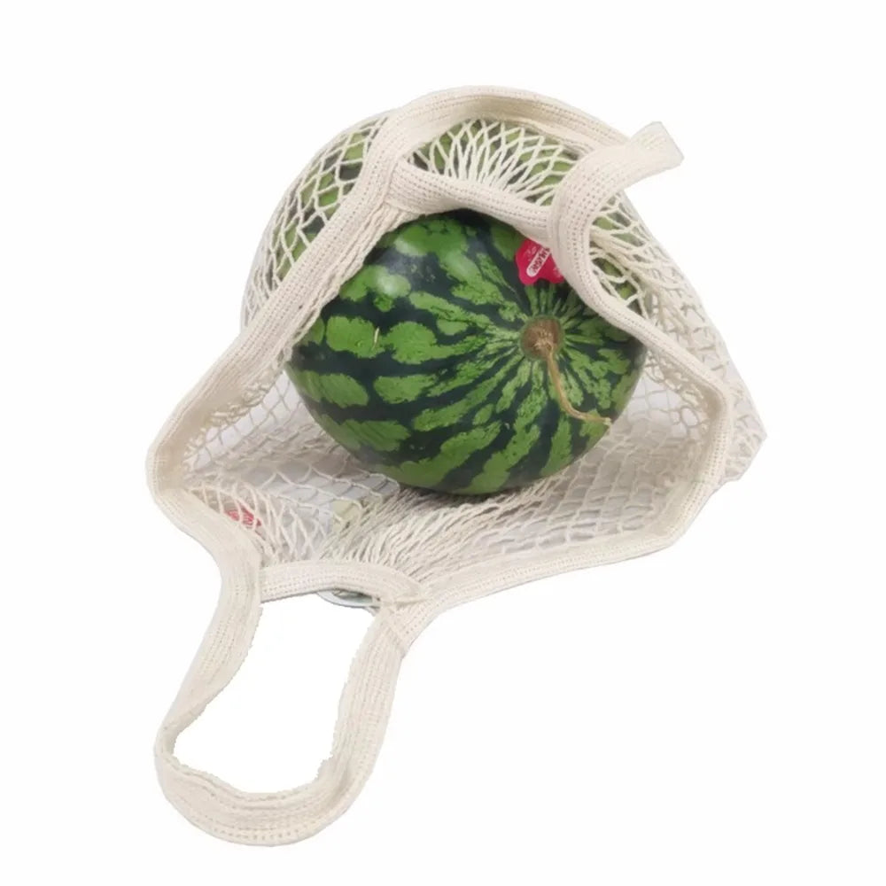 Portable Shopping Mesh Bags For Net Bag Fruit Vegetable Washable Storage Eco-Friendly Handbag Cotton Foldable Bag For Shopping Peaceful Pleasures Health and Wellness