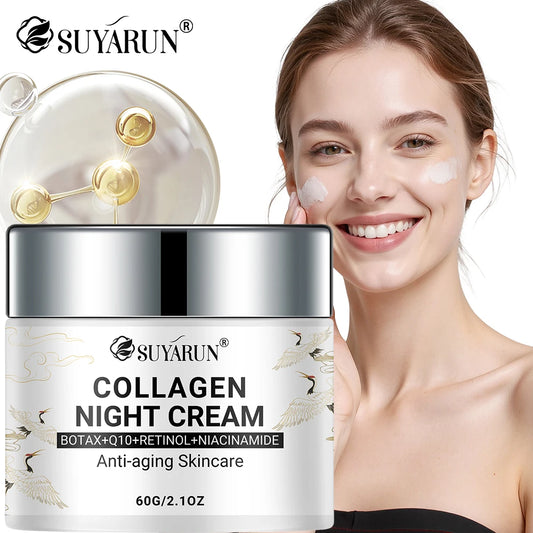 SUYARUN Night Repair Cream - Collagen Booster with Niacinamide & Ginger, Anti-Aging, Brightening & Moisturizing Face Cream. Peaceful Pleasures Health and Wellness