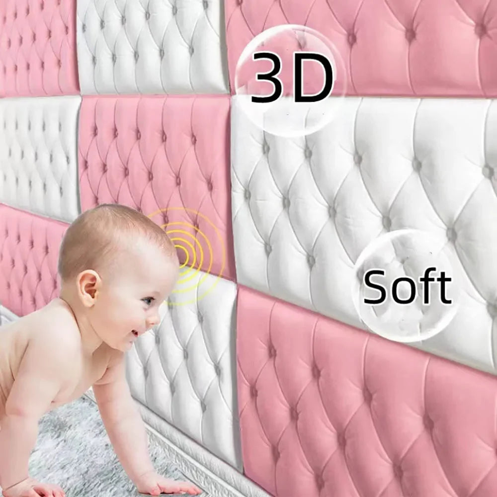 Thickened self-adhesive 3D wall sticker wallpaper tatami anti-collision wall pad children's bedroom living room soft foam pad Peaceful Pleasures Health and Wellness
