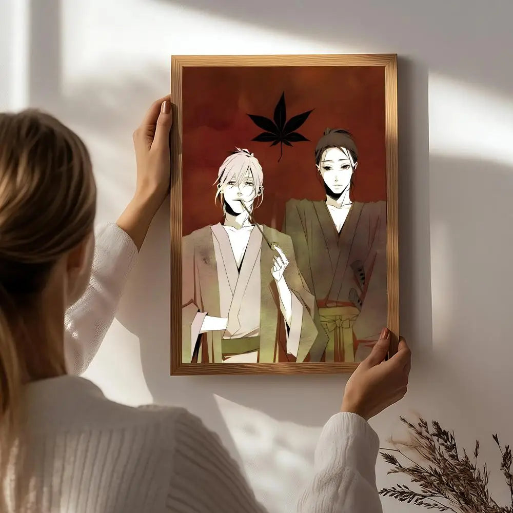 Anime H-House of Five Leaves Poster HD Self Adhesive Waterproof Wall Art Ideal for Home Office Dorm Bedroom Great Gift Peaceful Pleasures Health and Wellness White1 40X50cmNoframe