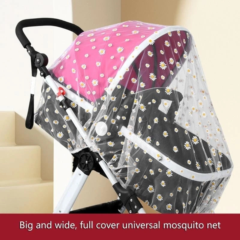 Baby Stroller Mosquito Net | Embroidered Insect Mesh Cover