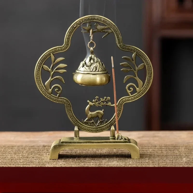 Creative Vintage Hollow Out Metal Incense Burner Holder Exquisite Hill Shape Incense Burner For Yoga Home tea ceremony ornaments Peaceful Pleasures Health and Wellness
