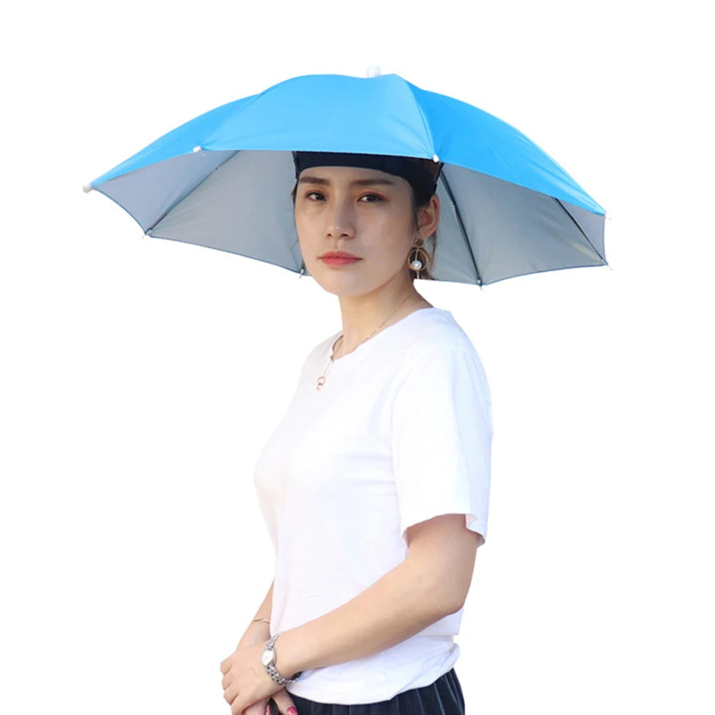 Hands-Free Umbrella Hat for Fishing, Beach & Hiking Peaceful Pleasures Health and Wellness Sky Blue france