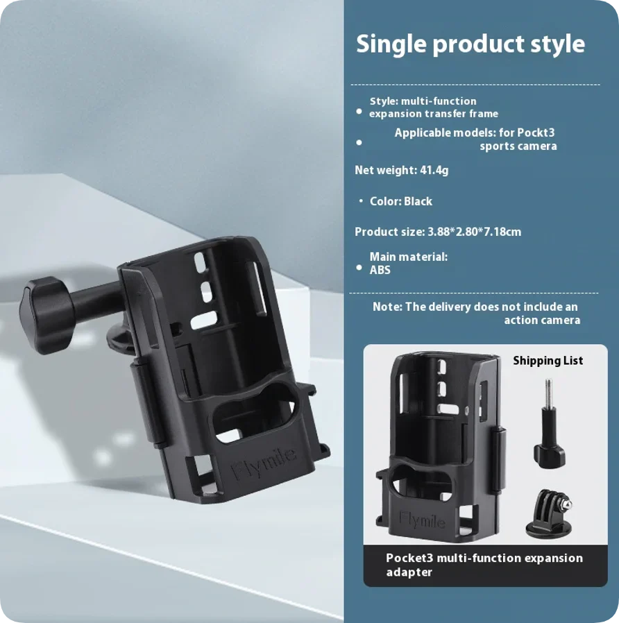 DJI Osmo Pocket 3/4 Extension Bracket Frame + Cold Shoe