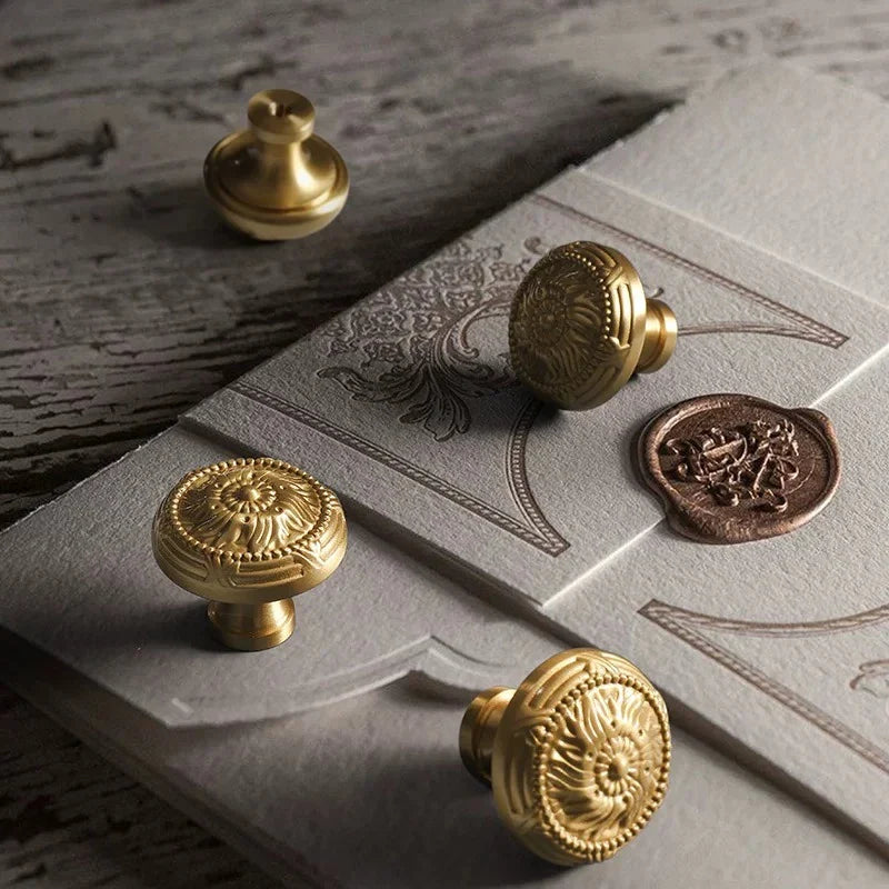 Brass Single Hole Cabinet Handle | Gold Copper Luxury Furniture
