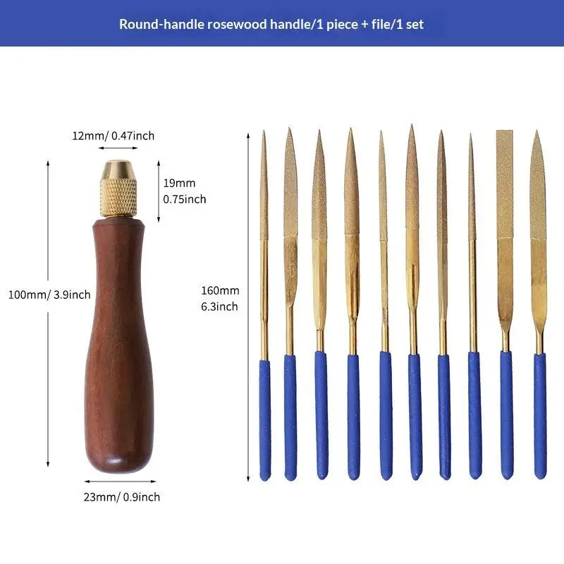Wood File Handle Brass Collet Chuck – Metal & Jade Polishing DIY File Handle Accessory Peaceful Pleasures Health and Wellness