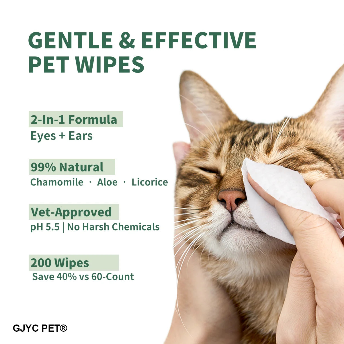 2-in-1 Pet Wipes for Dogs & Cats – Eye & Ear Grooming