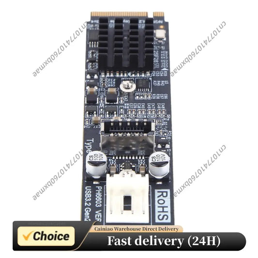 M.2 to TYPE-E Adapter 20Gbps High Speed M.2 M Key NVME PCIe to USB 3.2 Front Panel Expansion Card for Desktop PC Peaceful Pleasures Health and Wellness
