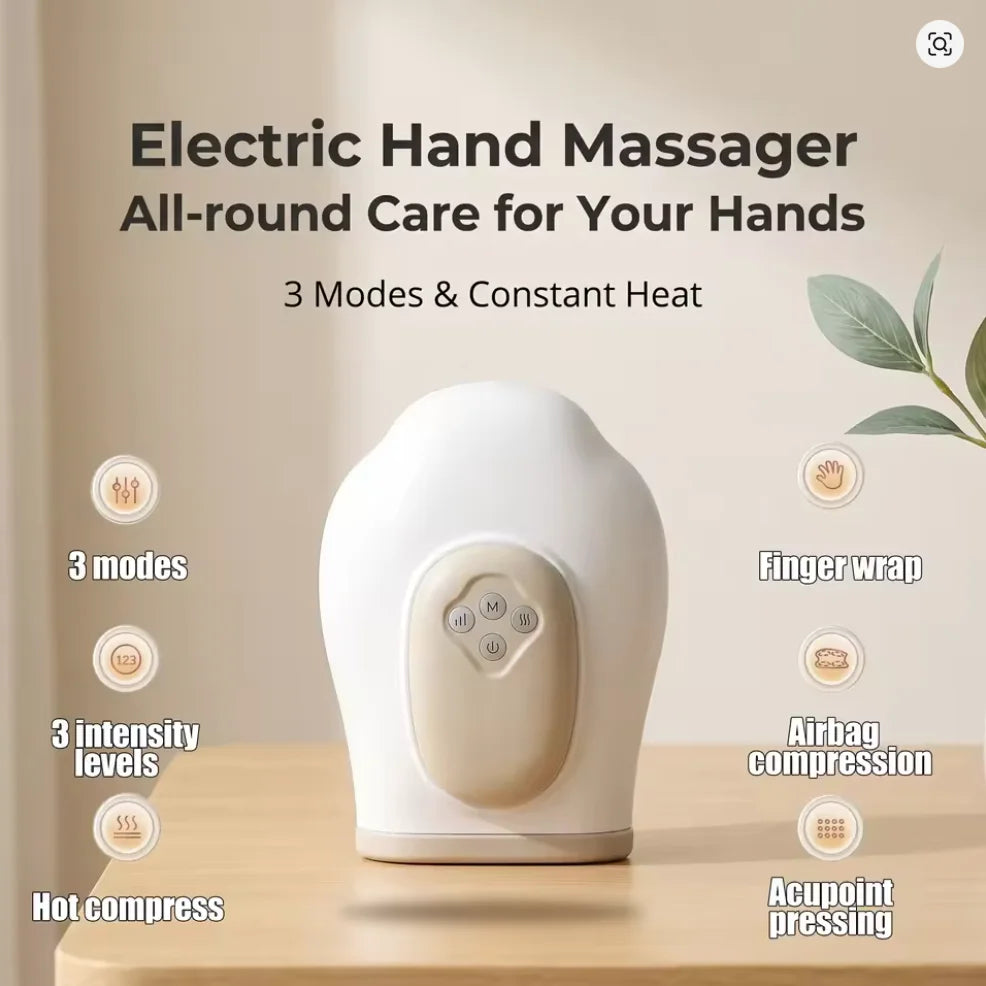 Hand Massager with Airbag Compression Finger Wrist Palm Massage Machine Vibration Glove for Hand Muscle Relax Gift for Men Women Peaceful Pleasures Health and Wellness