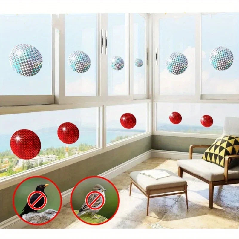 20 pcs Round Paste Type Bird Repellent Tape Reflective Anti Bird Scare Eflective Stick Tape Pigeon Farm Bird Chasing Tools Peaceful Pleasures Health and Wellness