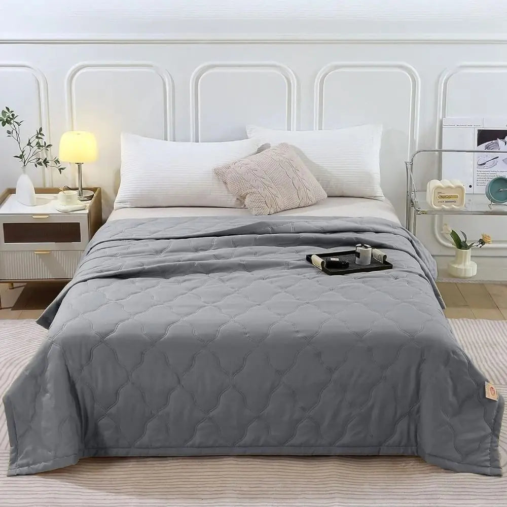 New Double Sided Cooling Blanket Skin-Friendly Cold Effect Conditioning Quilt Breathable Solid Color Cooler Quilt Peaceful Pleasures Health and Wellness