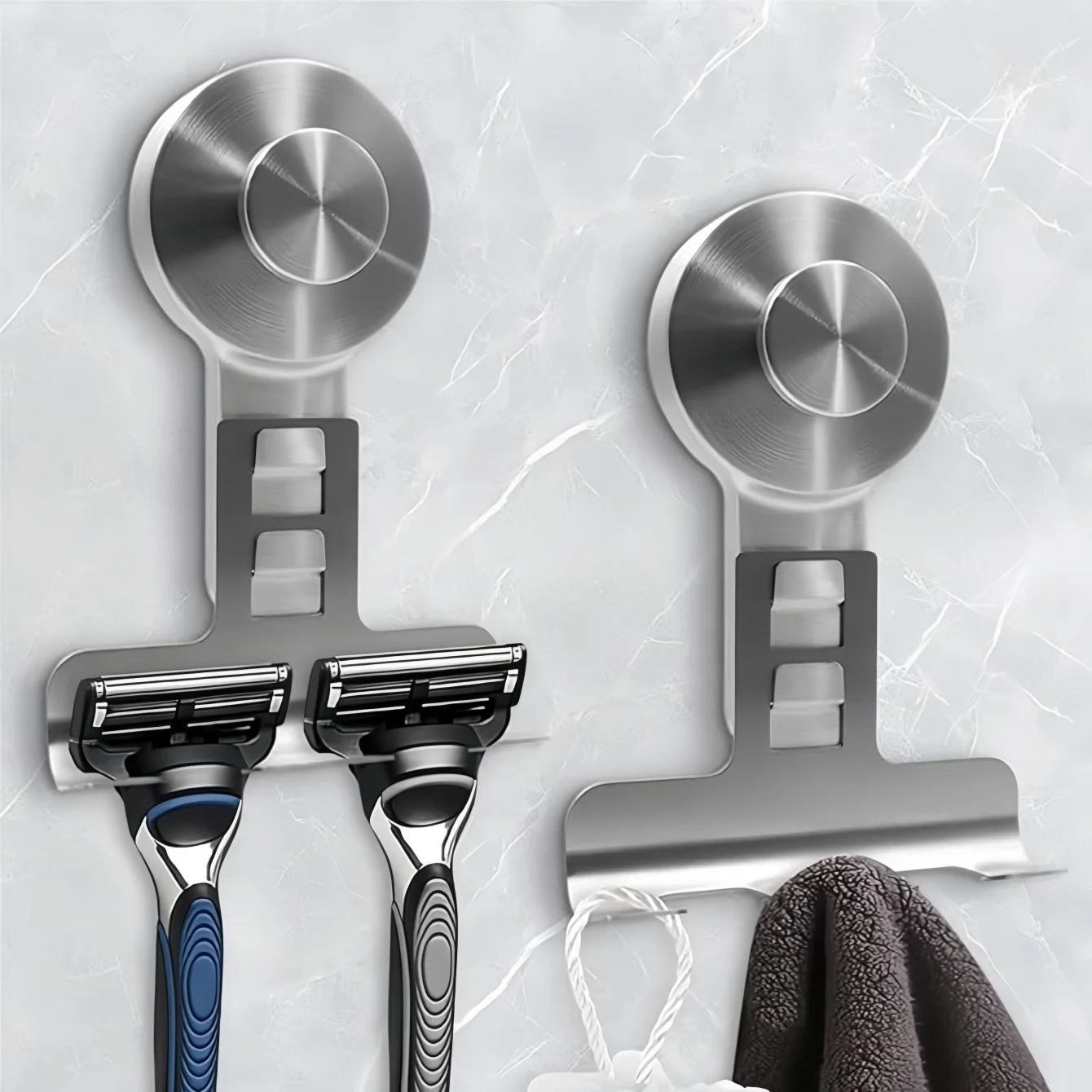 3-Hook Suction Cup Razor Holder for Shower – Stainless Steel Shower Razor Holder Peaceful Pleasures Health and Wellness