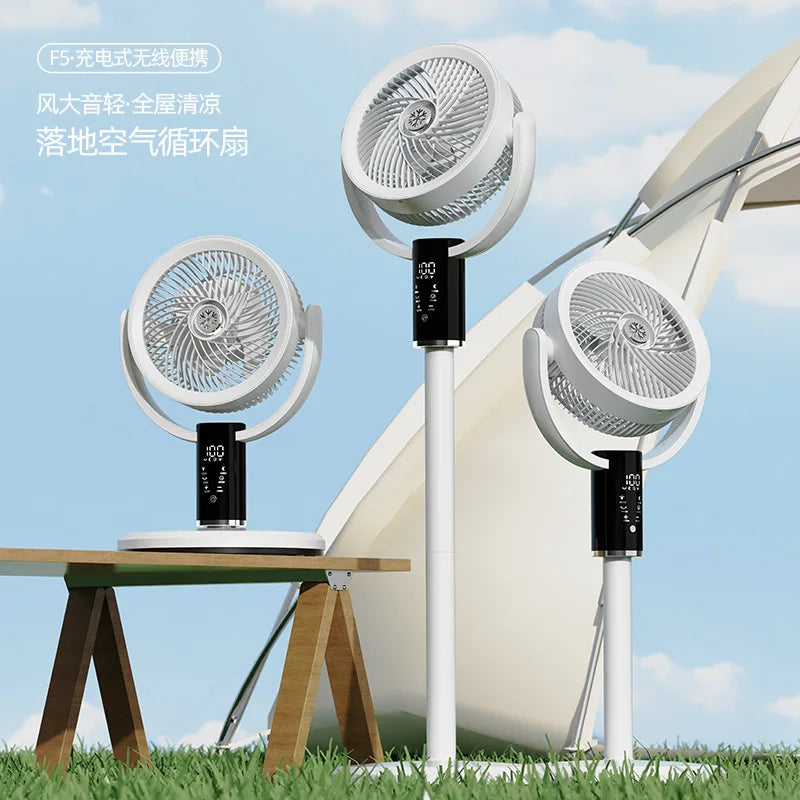 USB Smart Oscillating Floor Fan – Remote, 8 Speeds, LED Display