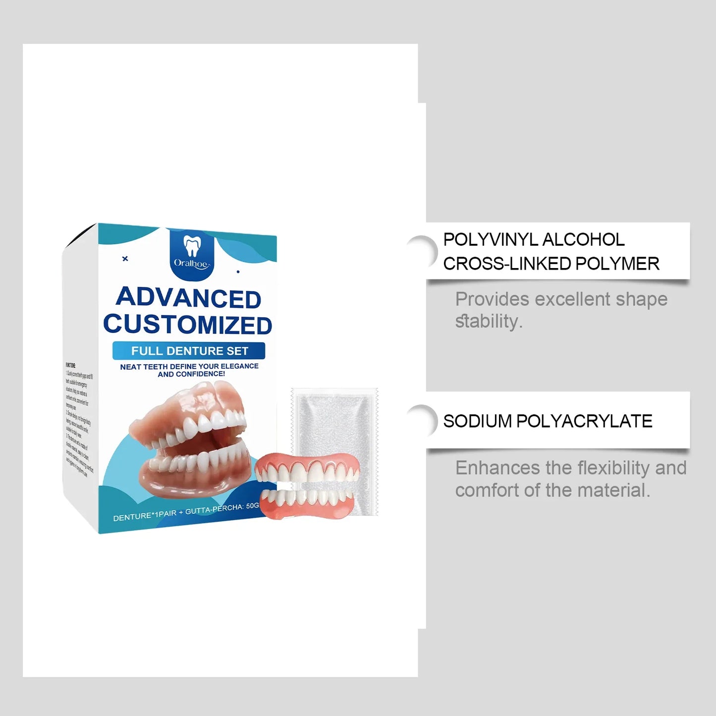 Dental Cosmetic Set – Tooth Gap Filler & Denture Care Kit