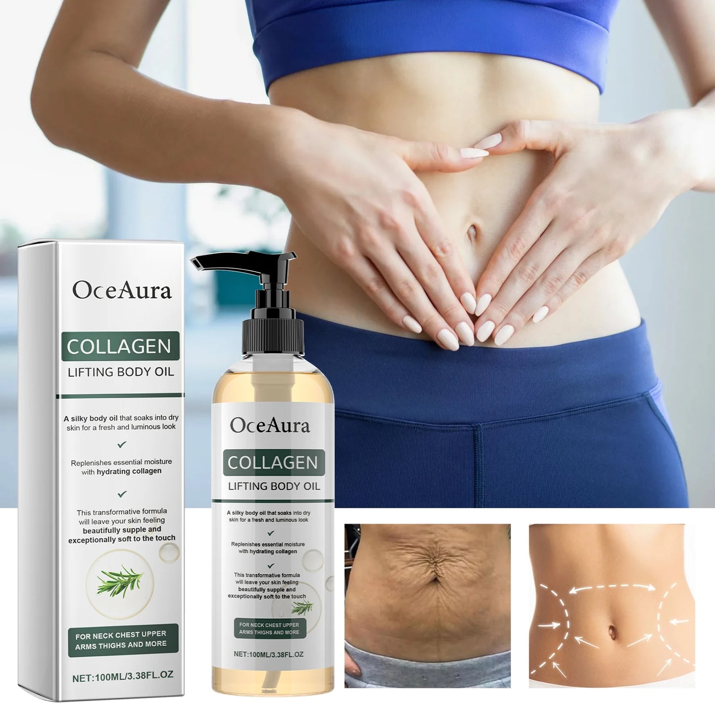 OceAura Collagen Firming Body Oil – Skin Tightening 100ml
