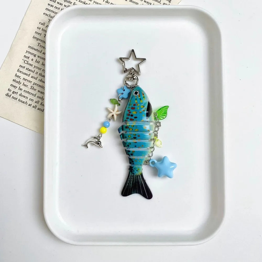 Multi-Jointed Simulation Fish Keychain – Backpack Pendant Gift