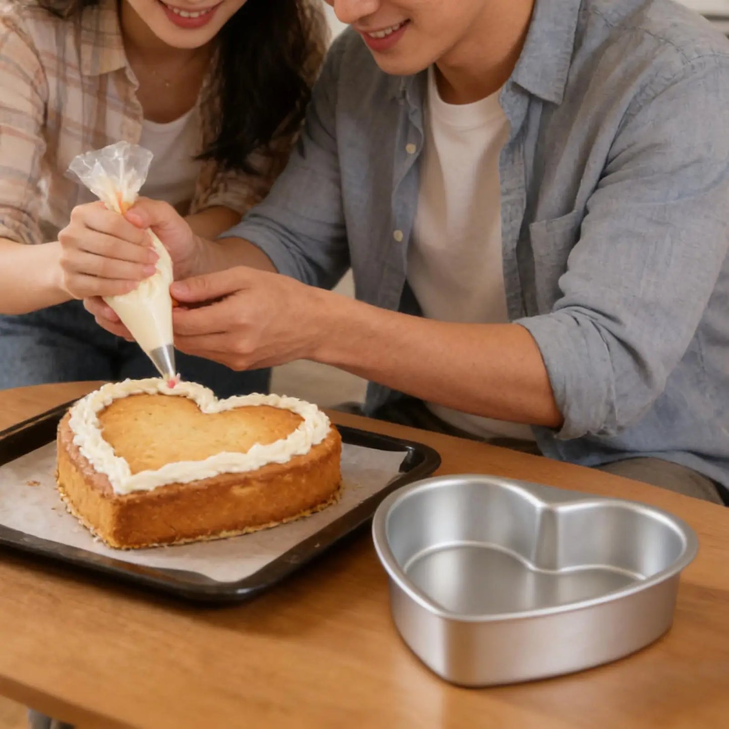 Heart Shaped Cake Pan Removable Bottom | 6/8/10 Inch Aluminum