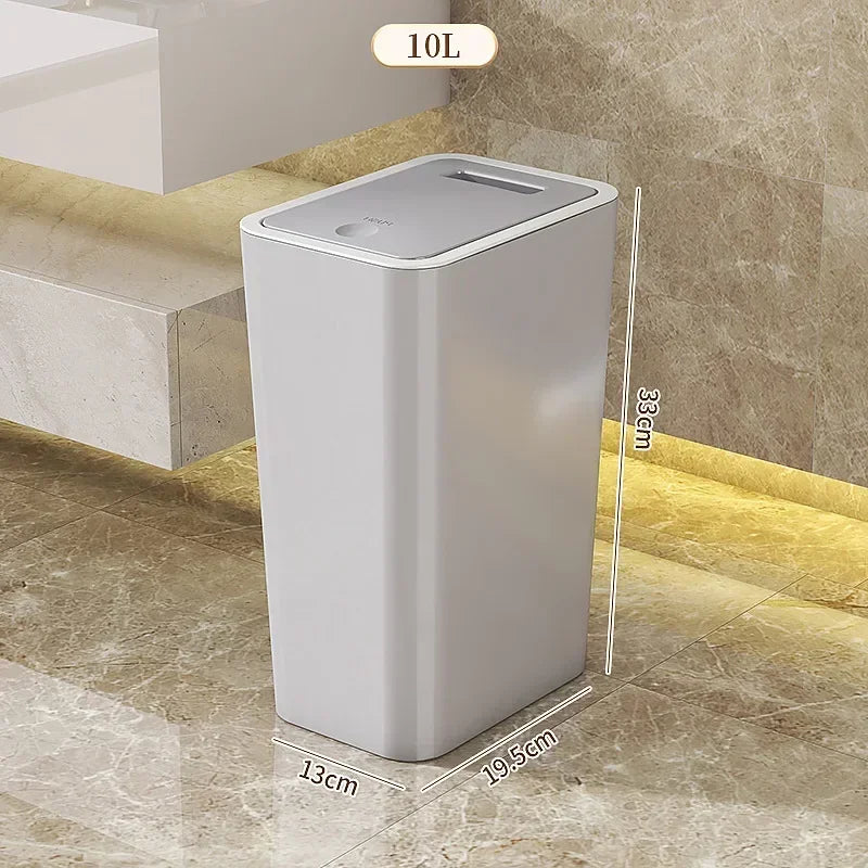 10L One-Touch Odor-Proof Trash Can – Leakproof Kitchen & Bathroom Bin