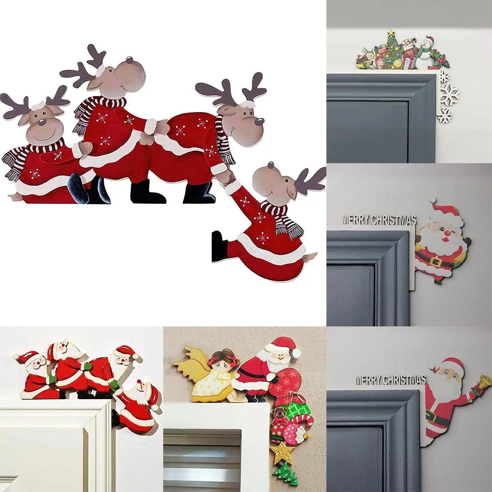 DIY Christmas Deer Door Corner Ornament | Wooden Xmas Decor