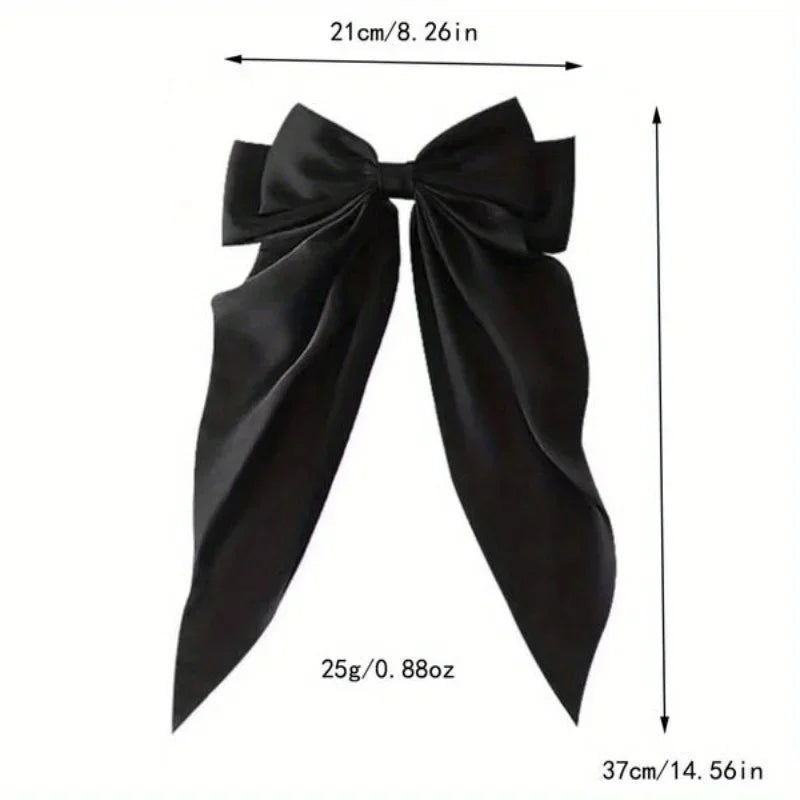 Solid Ribbon Bow Hair Clip – Elegant Canvas Barrette for Women Peaceful Pleasures Health and Wellness