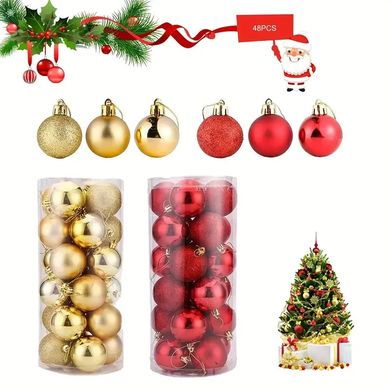 24-Pack Shatterproof Christmas Ball Ornaments | Multicolor Baubles