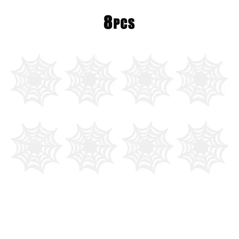 Halloween Glow-in-Dark Spider Web Pumpkin Coasters – 1-10 Pack