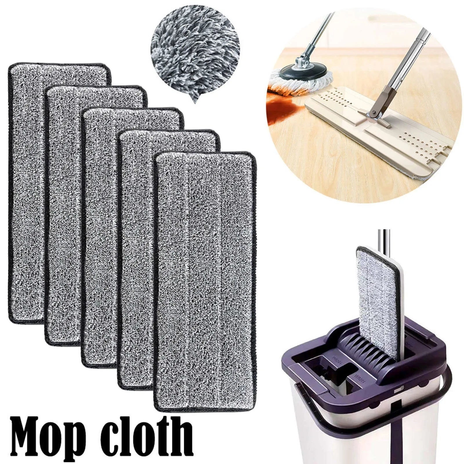 3-20pcs Microfiber Mop Pad Replacement Microfiber Washable Spray Mop Dust Mop Household Mop Head Cleaning pad grey color Peaceful Pleasures Health and Wellness