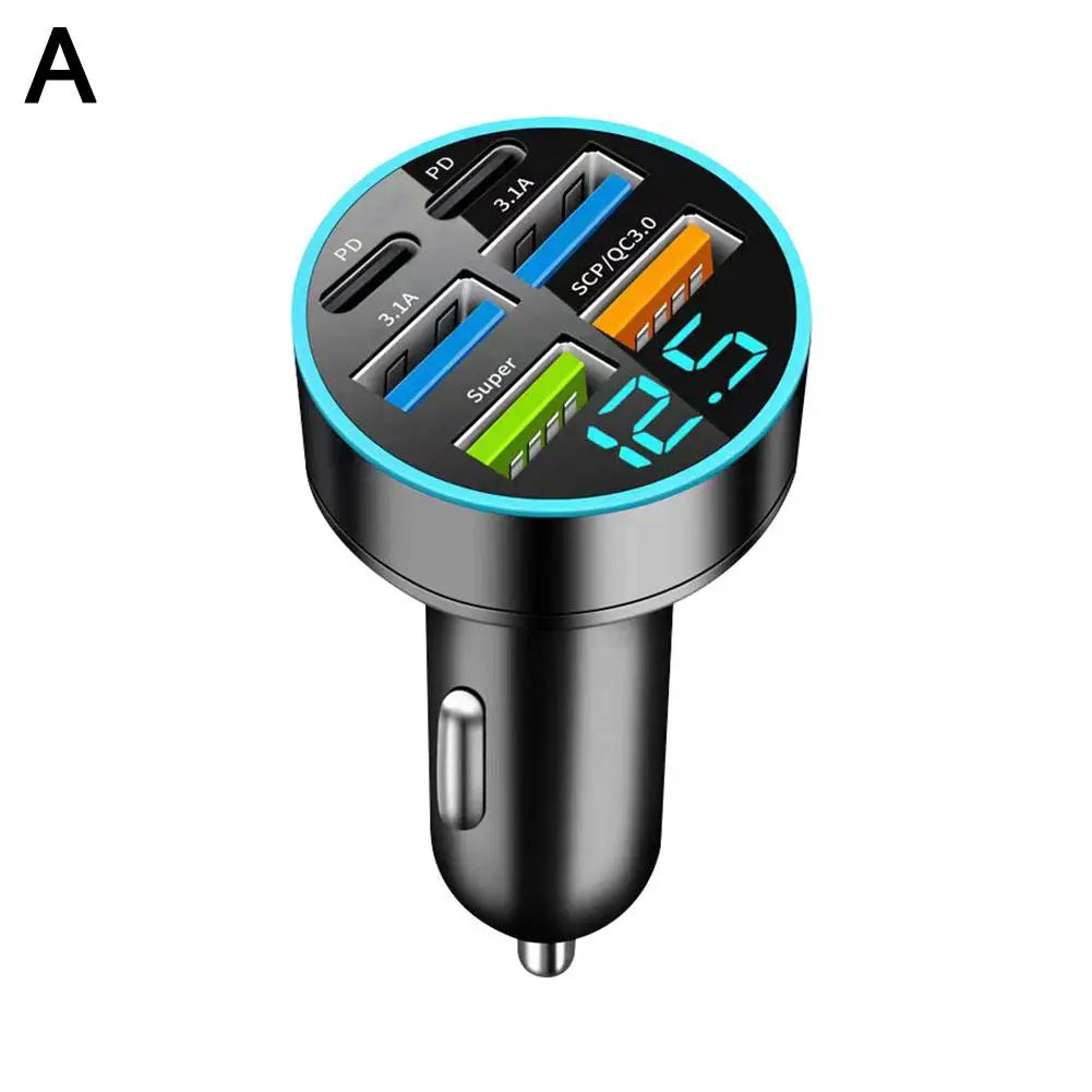 66W USB JMG-PD+QC3.0 Car Digital Display monitoring charger PD Fast Charging Fast Charging Car Mobile Phone Adapter Peaceful Pleasures Health and Wellness A