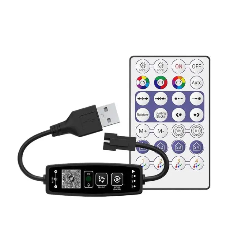 WS2812B Bluetooth LED Controller – App & Music Sync, USB 5V