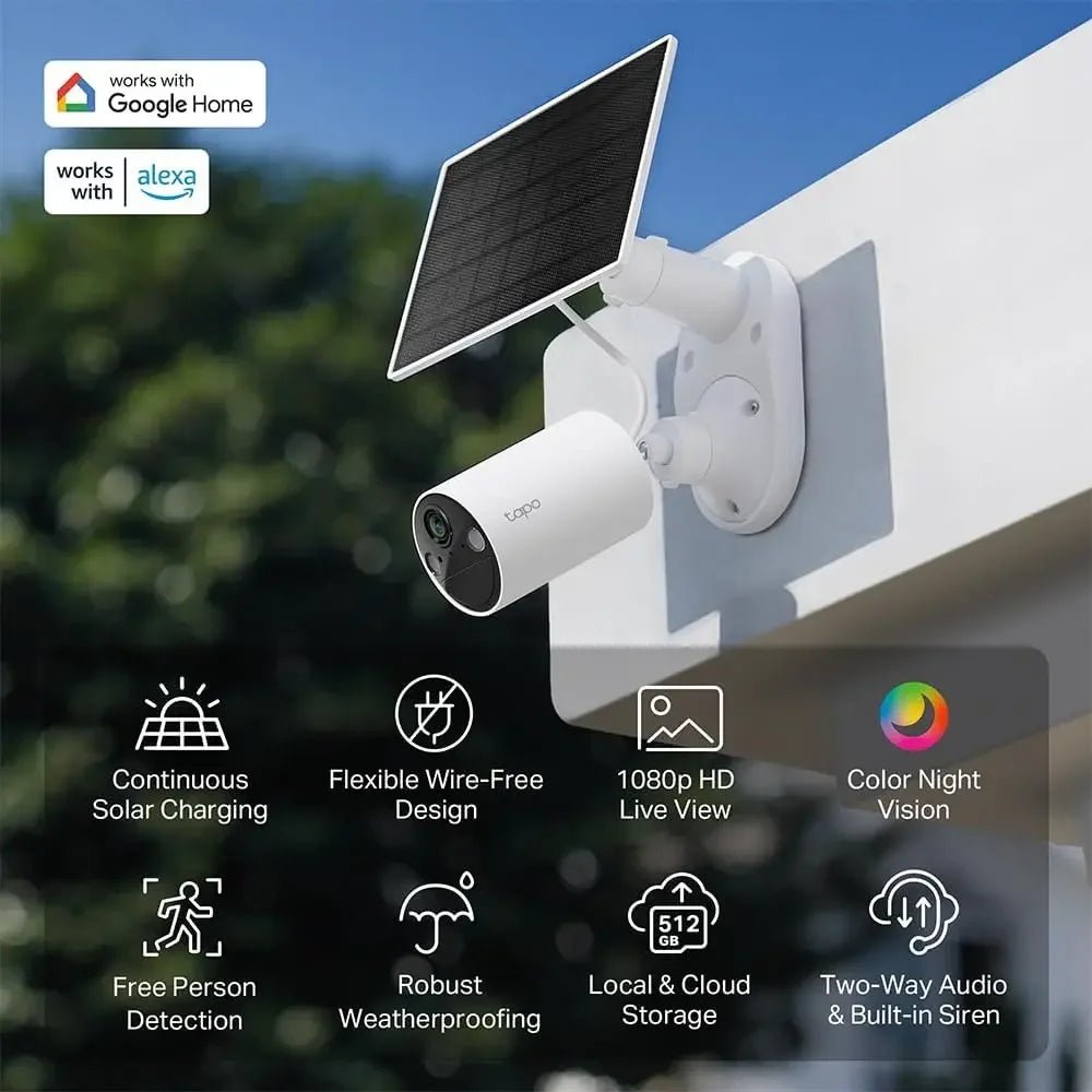 1080p Outdoor Wireless Security Camera with Solar Power, Person Detection, Local/Cloud Storage, Alexa & Google Assistant Peaceful Pleasures Health and Wellness