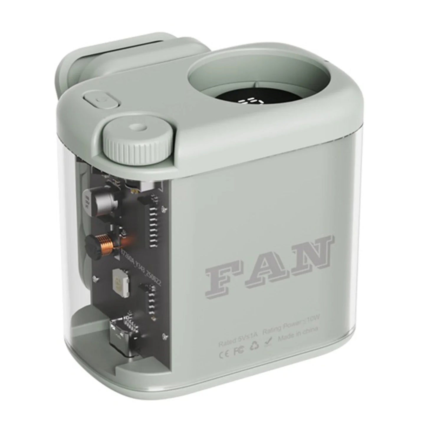 Wearable Waist Fan 100 Speeds 1800mAh Battery LED Light