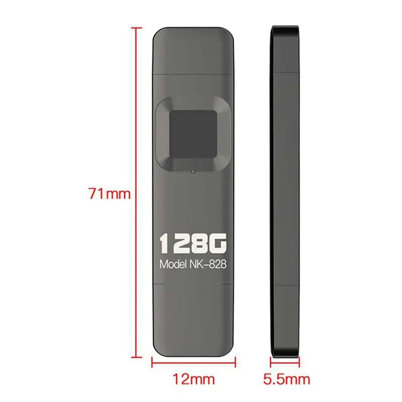 Delighted- Fingerprint Encrypted U Disk Mobile Phone Computer Dual-Use High-Speed Transmission Flash Memory 128G for IPhone/IPad Peaceful Pleasures Health and Wellness