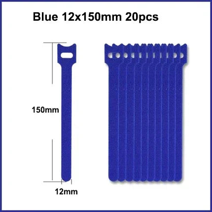 Reusable Self-Adhesive Nylon Hook & Loop Cable Straps 12×150mm
