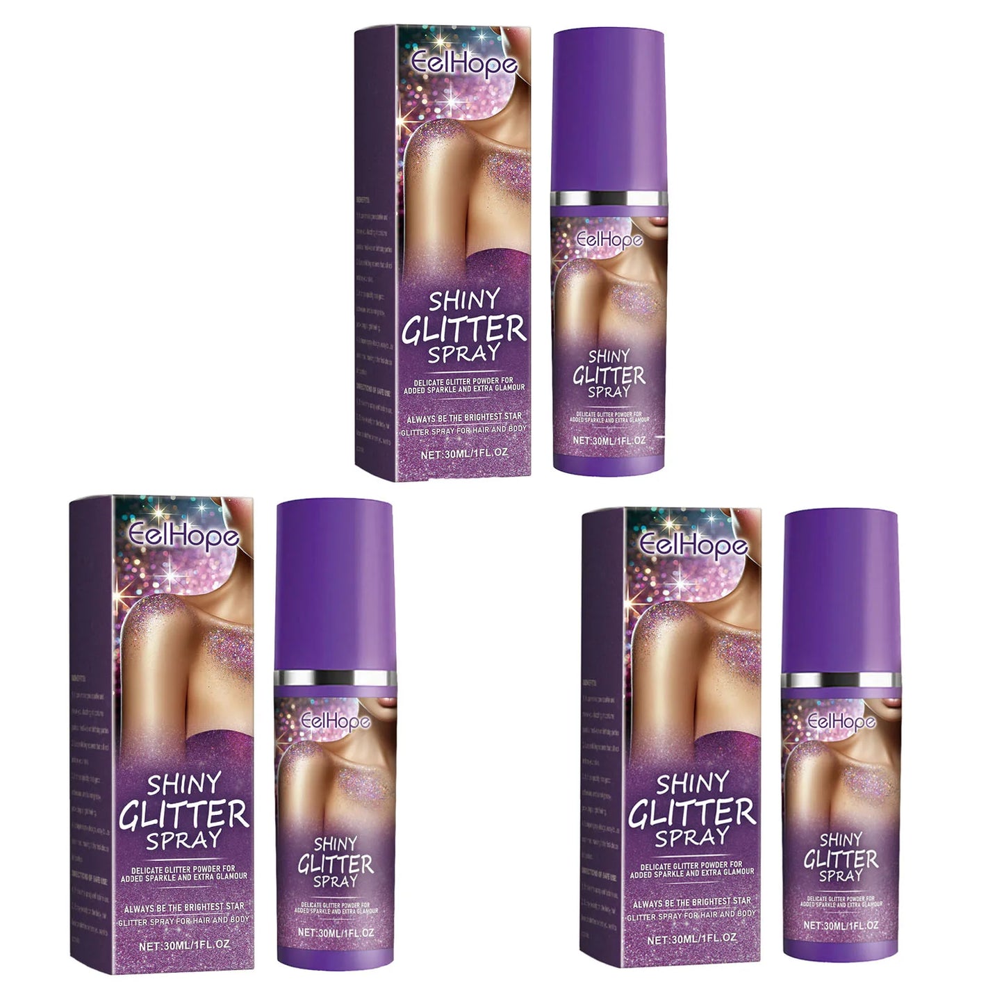 Eelhope Glitter Spray – Shimmer Highlighter for Skin, Hair & Face